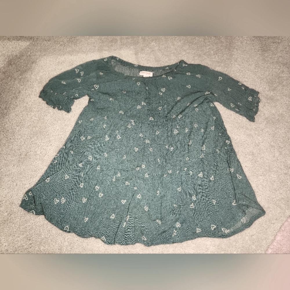 Cat & Jack Girls Short Sleeve Top Cat Dusty Green Medium Sz 8 NWOT